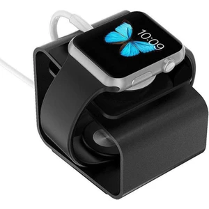 Apple Watch Se 2022 40MM-44MM Için Alüminyum Şarj Standı - Siyah AL3075