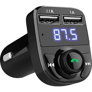Bluetooth ve Eller Serbest Özellikli Fm Verici X8 Siyah