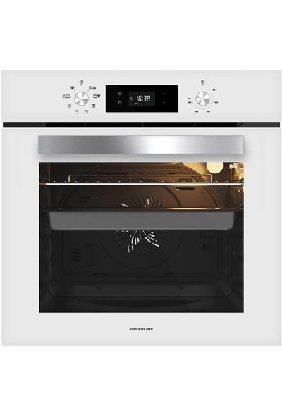 Silverline Beyaz Cam Ankastre Set 3481 Flam Davlumbaz - CS5349W01 Ocak - BO65E4W01 Fırın