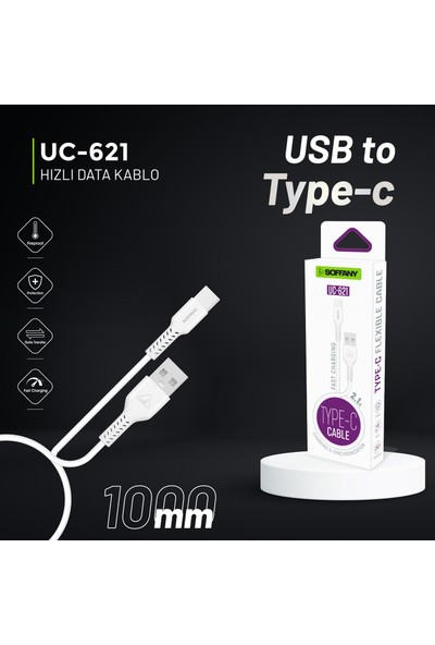 Soffany 1 M 2.1 A Type-C USB Kablo