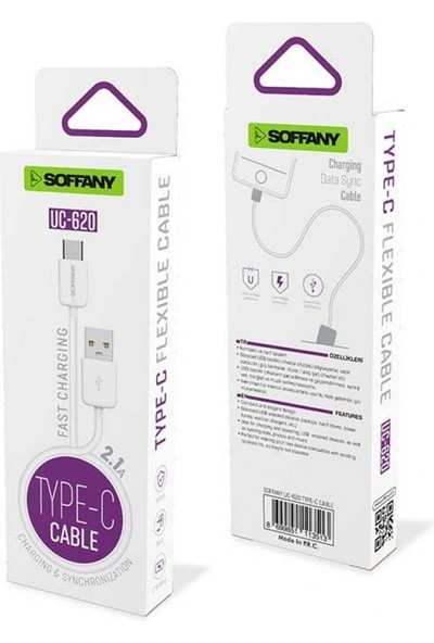Soffany 1 M 2.1 A Type-C USB Kablo