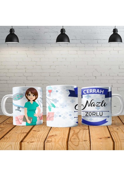 Cerrah Kadın Kişiye Özel Baskılı Yeni Tasarım Kupa Bardak Özel Kutusunda