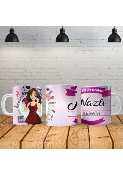 Güzellik Uzmanı Kişiye Özel Baskılı Yeni Tasarım Kupa Bardak Özel Kutusunda