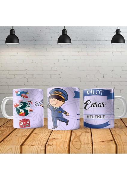 Pilot Kişiye Özel Baskılı Yeni Tasarım Kupa Bardak Özel Kutusunda