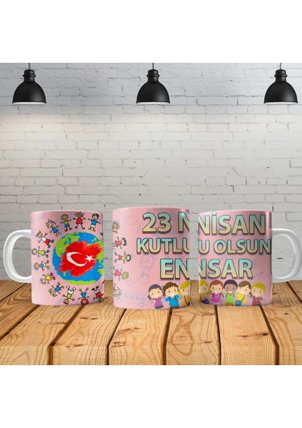 23 Nisan Ulusal Egemenlik Ve Çocuk Bayramı Kişiye Özel Baskılı Yeni Tasarım Kupa Bardak Özel Kutusunda