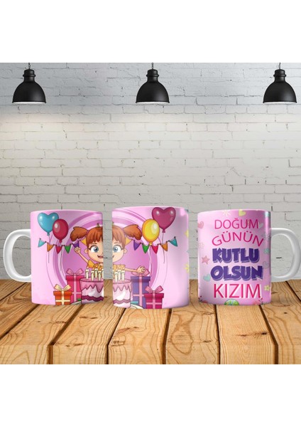 Doğum Günü Kız Kişiye Özel Baskılı Yeni Tasarım Kupa Bardak Özel Kutusunda