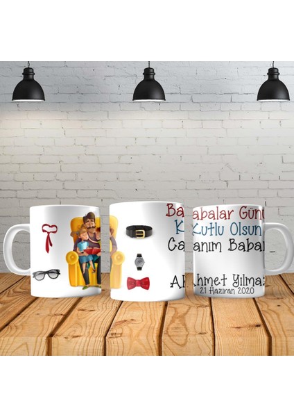 Babalar Günü Kişiye Özel Baskılı Yeni Tasarım Sihirli Kupa Bardak Özel Kutusunda