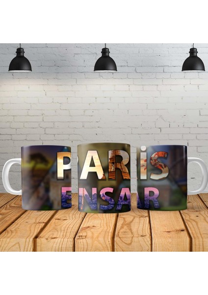 Paris Kişiye Özel Baskılı Yeni Tasarım Sihirli Kupa Bardak Özel Kutusunda