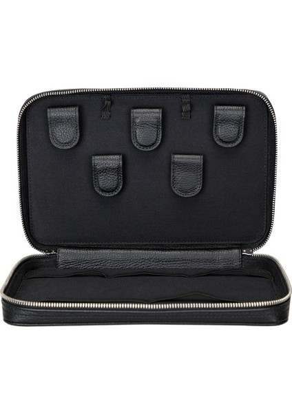 Deri Fermuarlı Çok Amaçlı Aksesuar Taşıma Çantası FL01 Siyah fırsatları