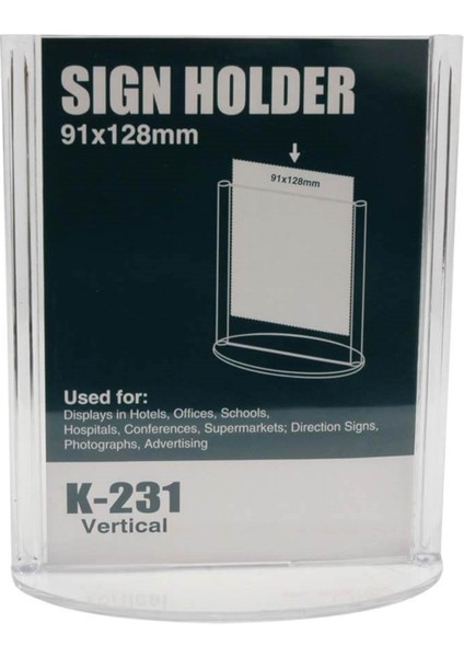 Oval Tabanlı Masaüstü Dikey Menü Tutucu Föylük 91X128MM fiyatları