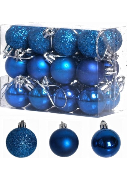 3 Kutu 3cm Ev Noel Ağacı Dekor Topu (Mavi)(Yurt Dışından)