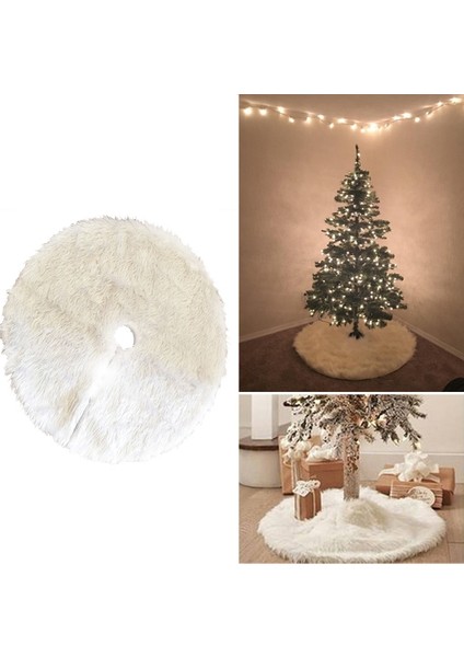 Noel Ağacı Peluş Etek Beyaz Yuvarlak Süs Dekorasyonu, Çap: 78CM(Yurt Dışından)