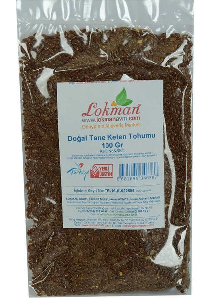 Keten Tohumu Doğal Tane 100 gr Paket