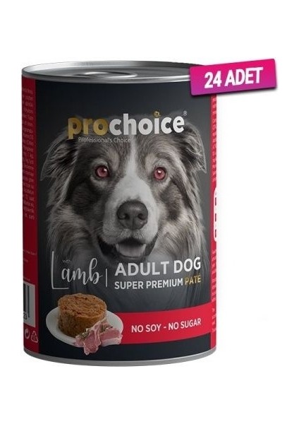24 Adet - Pro Choice Adult Kuzulu Yetişkin Köpek Konservesi 400 gr
