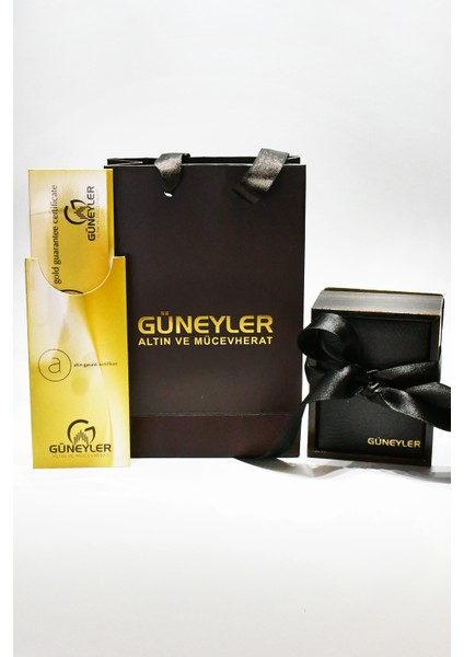 Güneyler Altın Taşlı Küpe 14 Ayar A058885