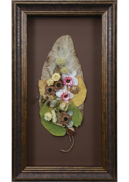 EL İŞÇİLİĞİ KURU ÇİÇEK TABLO 62 * 35 cm - 5604