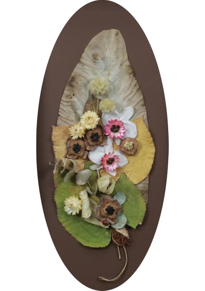 EL İŞÇİLİĞİ KURU ÇİÇEK TABLO 62 * 35 cm - 5604