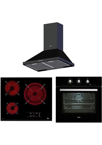 Ankastre Set ( He 715 Bk + Tz 6316 Elektrikli Ocak + Dbt 60 Davlumbaz )