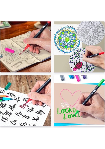 Çift Tarafl Brush Pen 24'lü Set -Su Bazlı modelleri