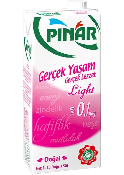 Light Yağsız Süt 1 L