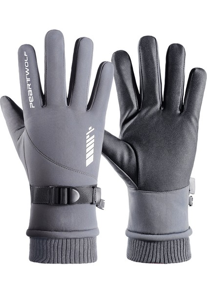 Sıcak Eldivenler Erkek Açık Dokunmatik Ekran Kayak Eldivenleri Rüzgar Geçirmez Su Geçirmez Kaymaz Bisiklet Eldivenleri (Yurt Dışından)