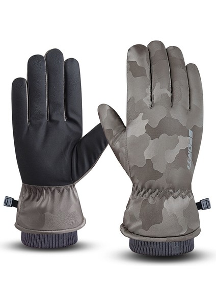 Kalın Kamuflaj Eldivenleri Kadife Sürme Spor Kayak Soğuk Rüzgar Su Geçirmez Sıcak Pamuk Eldiven (Yurt Dışından)