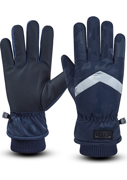 Kayak Eldivenleri Kışın Sıcak Kalın Yetişkin Açık Tırmanma Bisiklet Dokunmatik Ekran Kadife (Yurt Dışından)