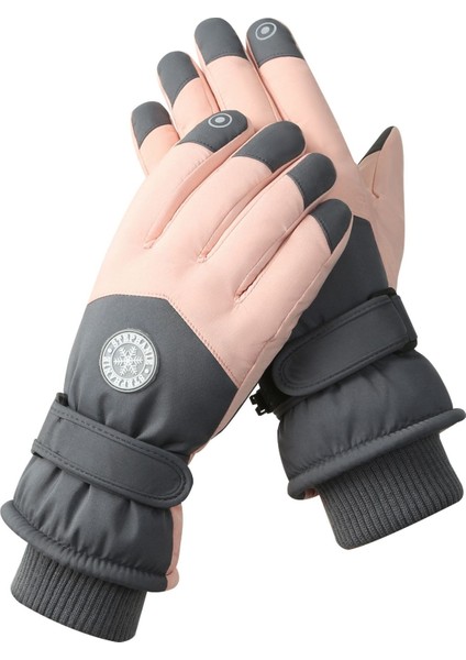 Kadife Kalın Su Sıçramasına Dayanıklı Soğuk ve Kaymaz Dokunmatik Ekran Eldiven (Yurt Dışından)