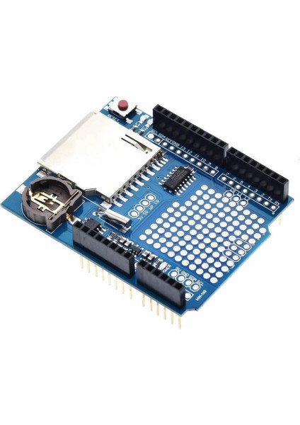 Roba Arduino Sd Kart Rtc Saat Data Kayıt Logger Shield DS1307 2x LED Prototip Pcb Alanı Reset Butonu