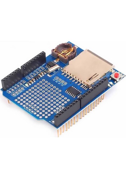 Roba Arduino Sd Kart Rtc Saat Data Kayıt Logger Shield DS1307 2x LED Prototip Pcb Alanı Reset Butonu