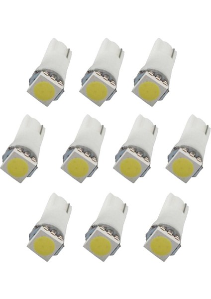5X10 Adet Beyaz Araba T5 5050 Metre Lamba Ampul LED Göstergesi 5 Adet (Yurt Dışından)