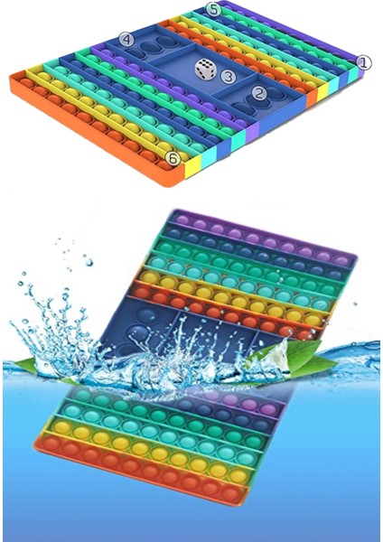 Pop It Push Bubble Fidget Satranç Tavla Popit Zihinsel Stres Giderici Oyuncak