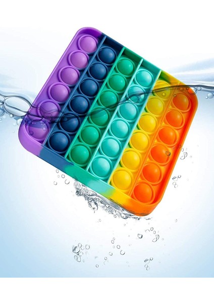 Pop It Push Bubble Fidget Özel Pop Duyusal Oyuncak Zihinsel Stres Oyunu Popit Gökkuşağı