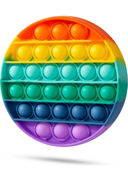 Pop It Push Bubble Fidget Özel Pop Duyusal Oyuncak Zihinsel Stres Oyunu Popit Gökkuşağı