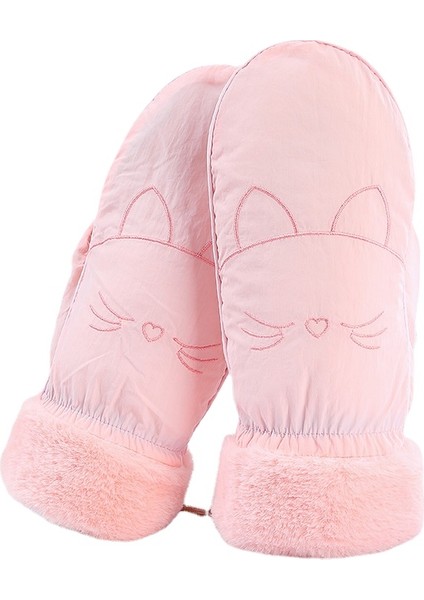 Kadın Açık Havada Sürüş Sıcak Kış Kadife Eldiven Kalın ve Parmak Boyunlu Soğuk Geçirmez (Yurt Dışından)