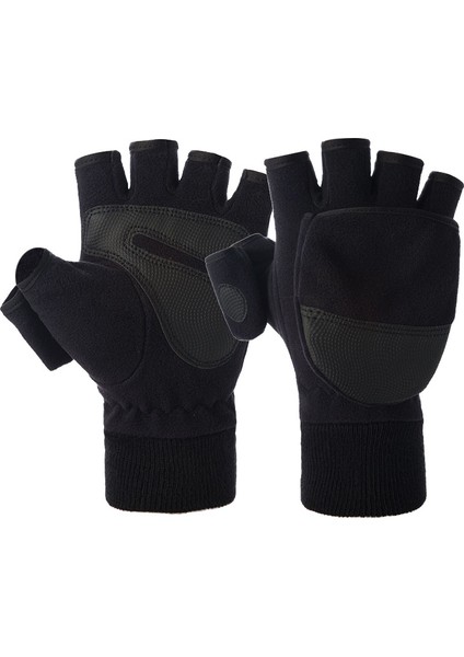 Erkekler ve Kadınlar Tüylü Yarım Parmak Kapaklı Eldivenler (Yurt Dışından)
