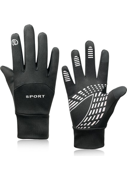 Açık Sonbahar ve Kış Dokunmatik Ekran Hafif Sıcak Su Geçirmez Koşu Sürme Tüm Rüzgar Geçirmez Hafif Elastik Spor Eldivenleri (Yurt Dışından)