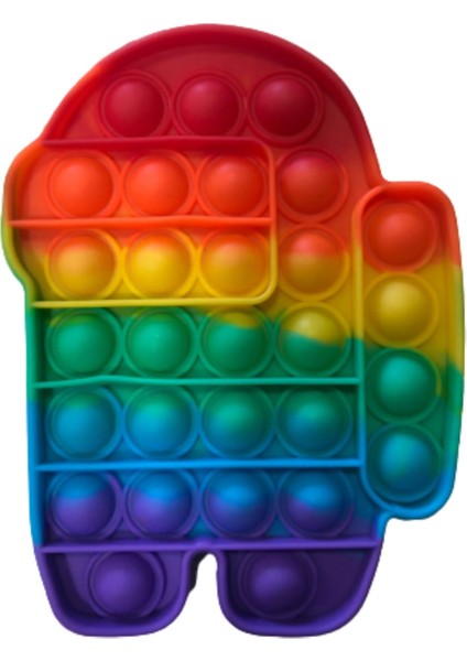 Pop It Push Bubble Fidget Özel Pop Duyusal Oyuncak Zihinsel Stres Oyunu Popit Gökkuşağı