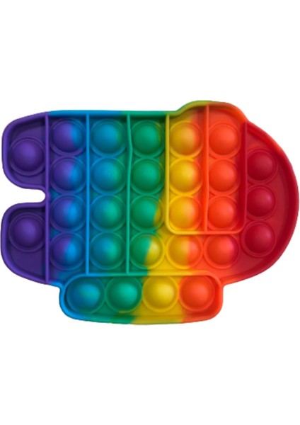Pop It Push Bubble Fidget Özel Pop Duyusal Oyuncak Zihinsel Stres Oyunu Popit Gökkuşağı