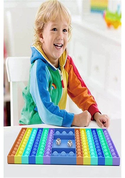 Pop It Push Bubble Fidget Satranç Tavla Popit Zihinsel Stres Giderici Oyuncak