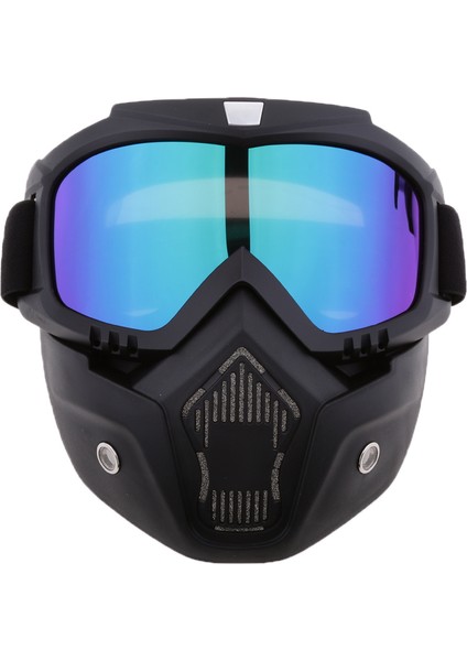 Strade Store Motosiklet Binicilik Kask Rüzgar Geçirmez Yüz Maskesi Çıkarılabilir Goggles Renkli (Yurt Dışından)