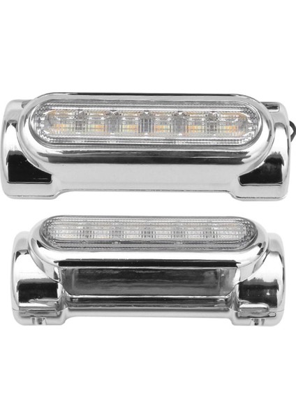 Motosiklet Karayolu Çubuğu Çift Renk LED Turn Sinyal Harley Gümüş Için Sürüş Işıkları (Yurt Dışından)