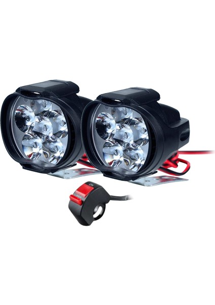 Evrensel LED Motosiklet Far + Anahtar Kafa Açık Siyah Sis Spot (Yurt Dışından)