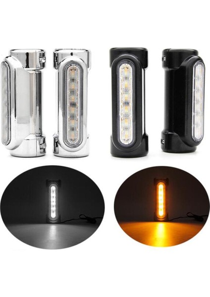 Motosiklet Karayolu Çubuğu Çift Renk LED Turn Sinyal Harley Gümüş Için Sürüş Işıkları (Yurt Dışından) modelleri