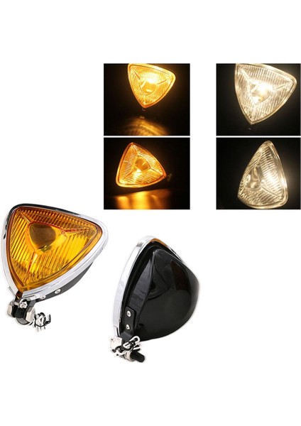 Harley Chopper Bobber Tip 2 Için 12V 55W Motosiklet Üçgen Far Lambası (Yurt Dışından) modelleri