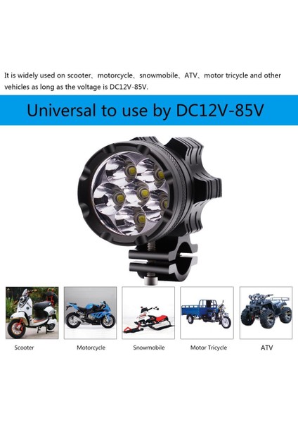 Motosiklet 6x 5W LED Far Far Sürekli Ön Kafa Anahtarlı (Yurt Dışından) modelleri