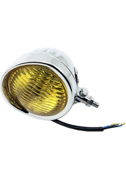Harley Cruiser Cafe Racer Chrome Mount Chrome Mount Amber Lens Için Retro LED Far 12V Far (Yurt Dışından)