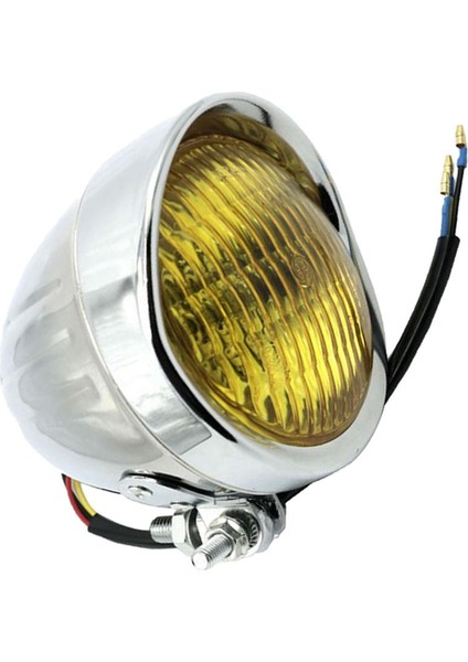 Harley Cruiser Cafe Racer Chrome Mount Chrome Mount Amber Lens Için Retro LED Far 12V Far (Yurt Dışından) modelleri