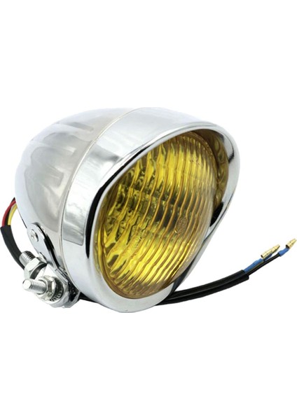 Harley Cruiser Cafe Racer Chrome Mount Chrome Mount Amber Lens Için Retro LED Far 12V Far (Yurt Dışından) indirimleri