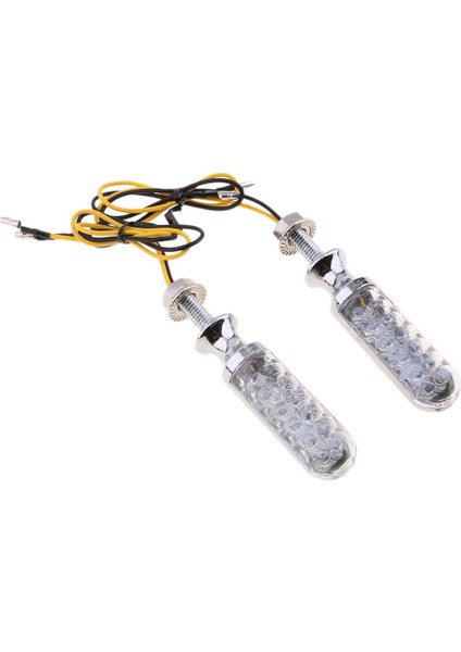 Evrensel Motosiklet LED Amber Turn Sinyal Göstergesi Işık Yanıp Sönen Krom (Yurt Dışından)